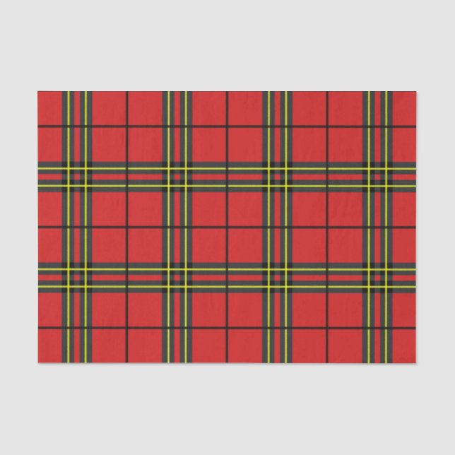 Papier Mousseline Tartan jaune rouge (Recto)