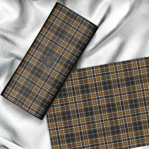 Papier Mousseline Tartan - Miel Noir-Profond Brown blanc