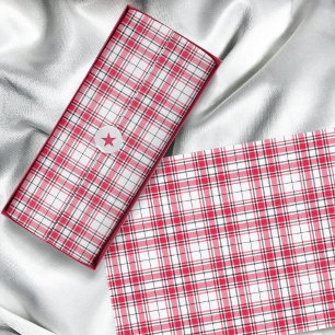 Papier Mousseline Tartan - Noir rouge blanc