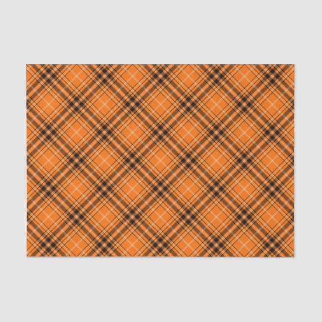 Papier Mousseline Tartan orange d'Halloween (Recto)