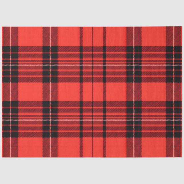 Papier Mousseline Tartan Plaid Rouge traditionnel Collection moderne (Recto)