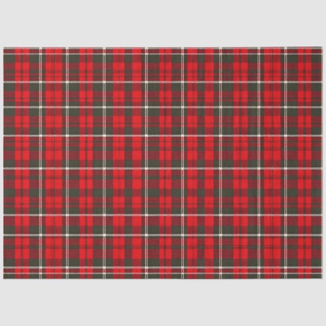 Papier Mousseline Tartan Plaid Rouge traditionnel Collection populai (Recto)