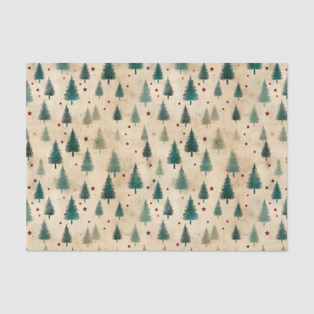 Papier Mousseline Tarte de Noël et arbres sans mer (Recto)