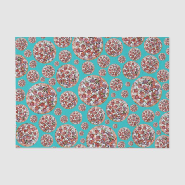 Papier Mousseline Tarte de pizza de turquoise (Recto)