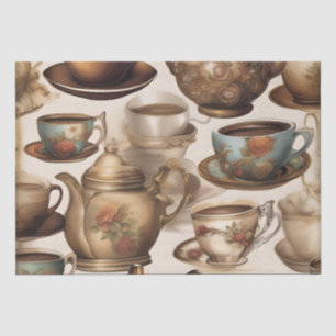 Papier Mousseline Tasses et Pots à Café Decoupage /