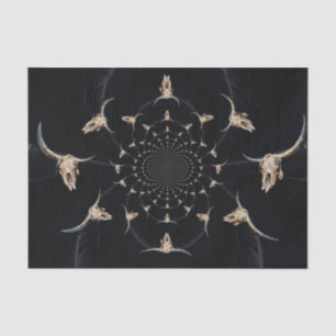 Papier Mousseline Taureau Cowboy Abstrait Pays Brown Vintage