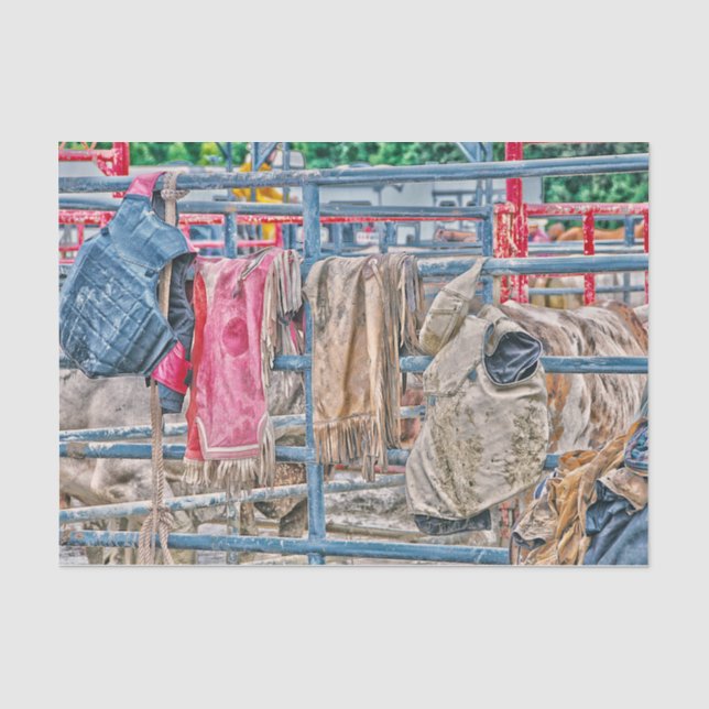 Papier Mousseline Taureau rustique de Western Rodeo (Recto)