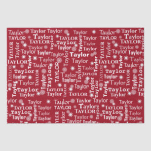Papier Mousseline TAYLOR Nom Personnalisé Avec Flugles De Neige