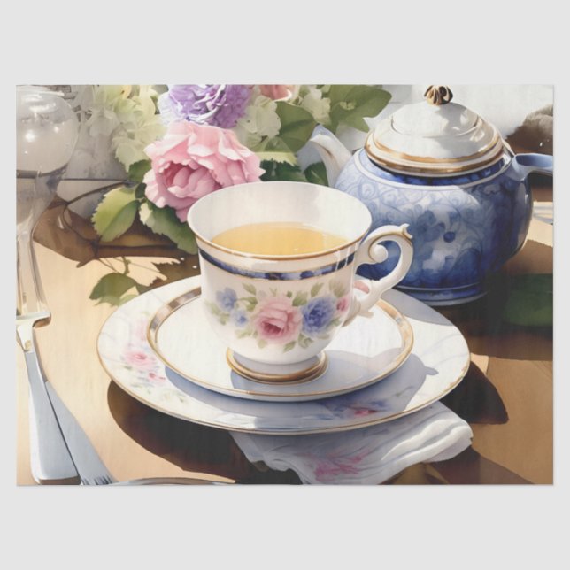 Papier Mousseline Tea anglais Découpage victorienne (Recto)