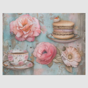Papier Mousseline Tea Floral Temps Pastel Fleurs Découpage