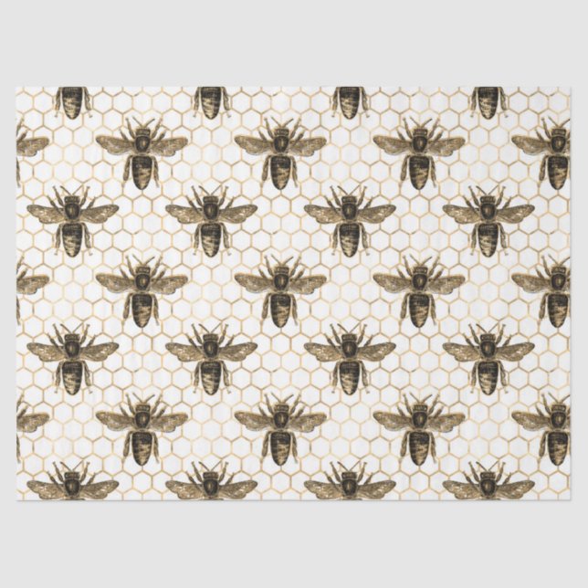 Papier Mousseline Tea Garden Bee Series Design 14 Tissu Papier (Recto)