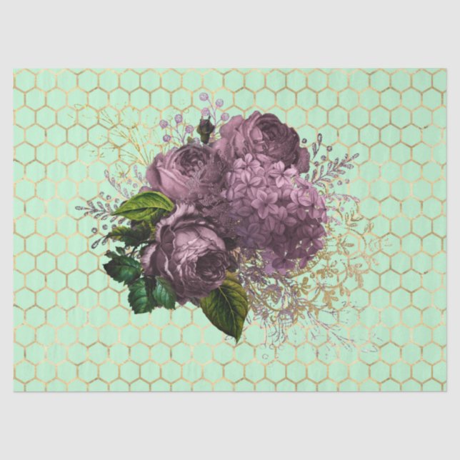Papier Mousseline Tea Garden Bee Series Design 32 (Recto)
