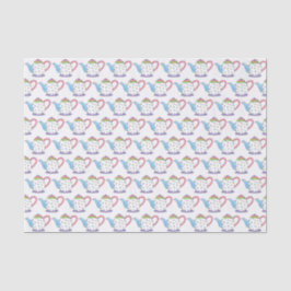 Papier Mousseline Tea Lover Polka Dot Pastel Teapot Pot Imprimer