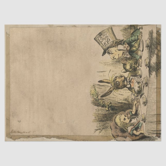 Papier Mousseline Tea Party Alice au pays des merveilles Découpage (Recto)