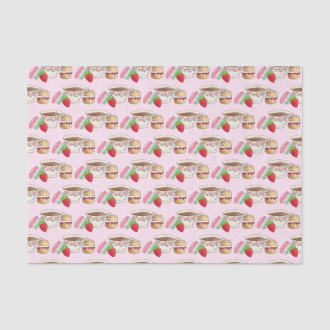 Papier Mousseline Tea Party Macarons Tea Party Scone (Recto)