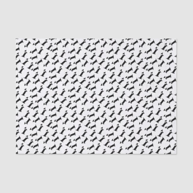 Papier Mousseline Teckels en noir et blanc (Recto)