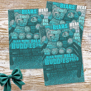 Papier Mousseline Teddy Bear Best Friends Embedded Word Cloud