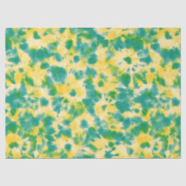 Papier Mousseline Teinture Abstraite à l'aquarelle verte et jaune