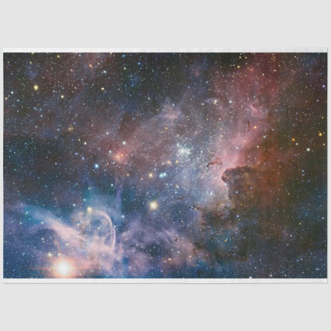 Papier Mousseline Télescope Nebula Hubble Carina Rouge et Bleu (Recto)
