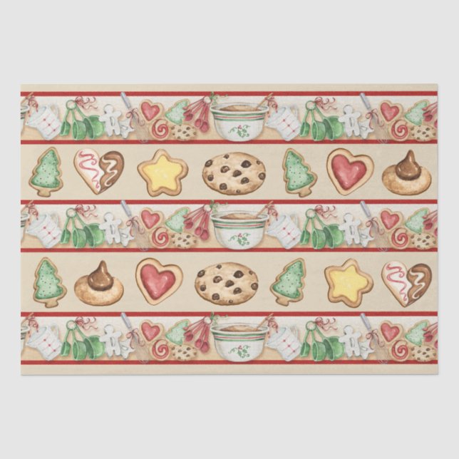 Papier Mousseline Témoins de Noël Enveloppement Tissu (Recto)