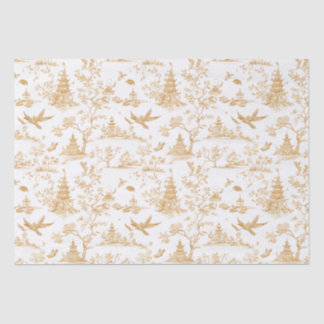 Papier Mousseline Temples d'or Chinoiserie Tiuuse Papier