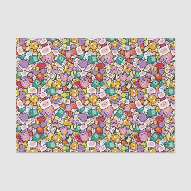 Papier Mousseline Temps d'aventure | Motif de jeu de caractères (Recto)