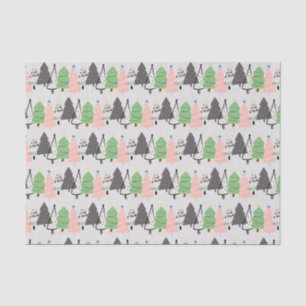 Papier Mousseline Tendance Abstrait moderne arbres de Noël Motif