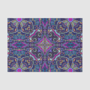 Papier Mousseline Tendance bleue de natif américain de kaléidoscope