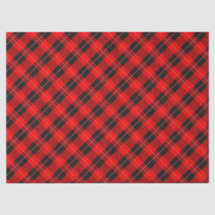 Papier Mousseline Tendance Plaid En Rouge Et Noir