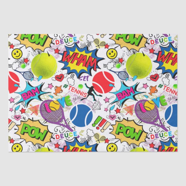 Papier Mousseline 😍 🤩 tennis 🎾 motif (Recto)
