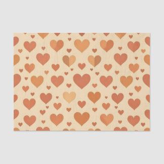 Papier Mousseline Terracotta Heart Scatter Pattern
