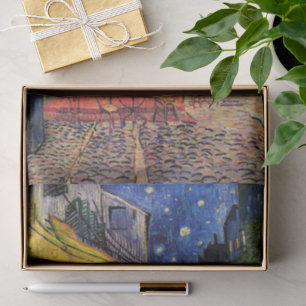 Papier Mousseline Terrasse de café la nuit de Vincent van Gogh