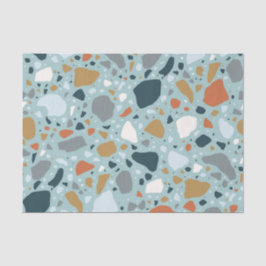 Papier Mousseline Terrazzo En Bleu