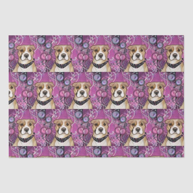 PAPIER MOUSSELINE TERRIER AMÉRICAIN DU STAFFORDSHIRE (Recto)