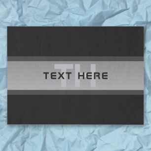 Papier Mousseline Texte en calques personnalisable moderne Noir et
