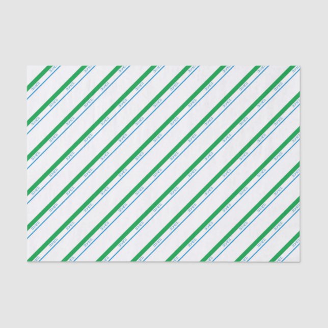 Papier Mousseline Texte japonais minimal bleu vert moyen bande (Recto)