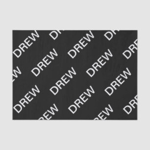 Papier Mousseline Texte personnalisable Bold Modern Black & White