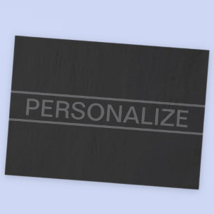 Papier Mousseline Texte personnalisable   Gras moderne noir et gris 