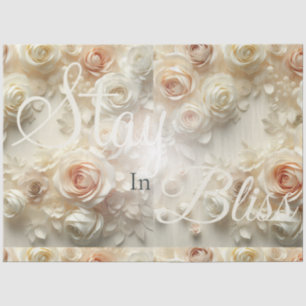 Papier Mousseline Texte personnalisé Art floral romantique avec Rose