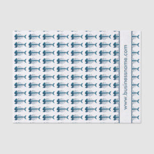 Papier Mousseline Texte personnalisé des os de poisson Motif
