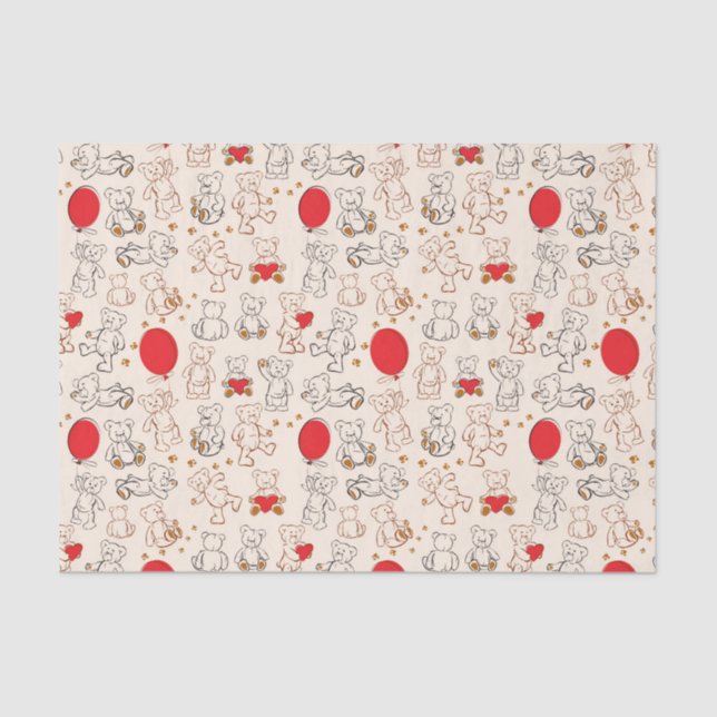 Papier Mousseline Texture avec le nounours (Recto)