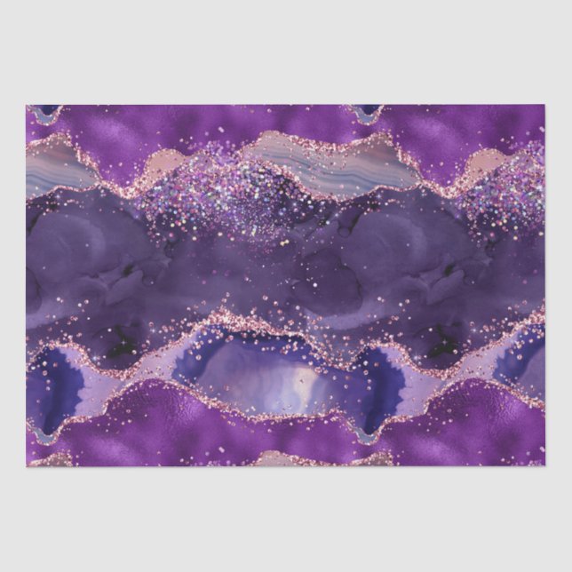 Papier Mousseline Texture de l'agate de la Glitterie violette (Recto)