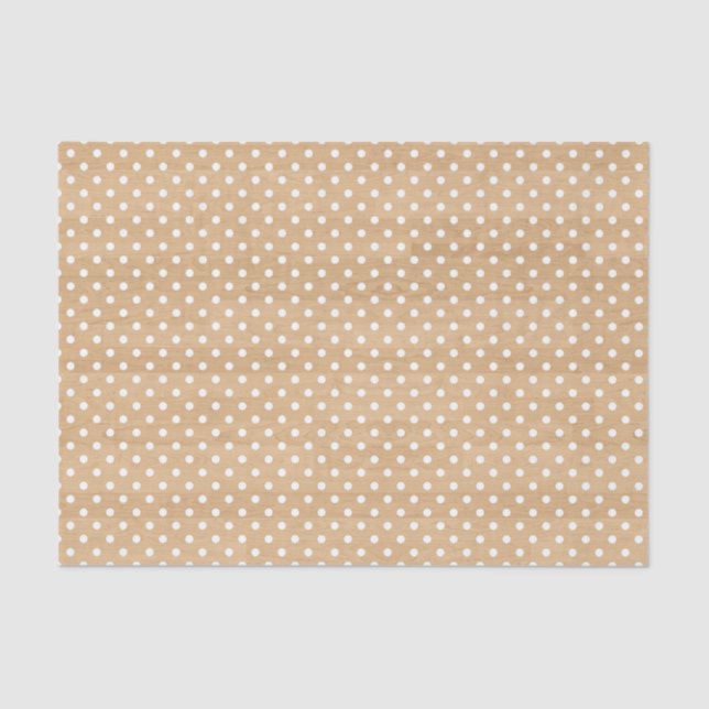 Papier Mousseline Texture en bois rustique avec Motif Pois blanc (Recto)