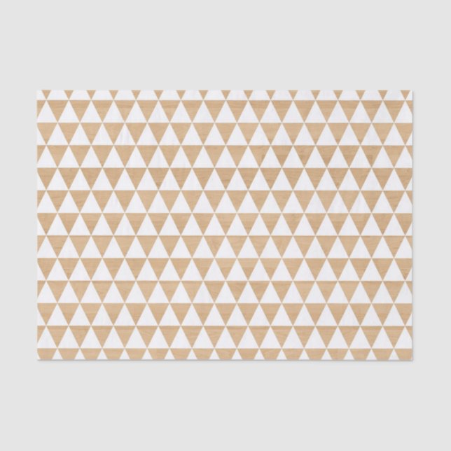 Papier Mousseline Texture en bois rustique avec Motif triangles blan (Recto)