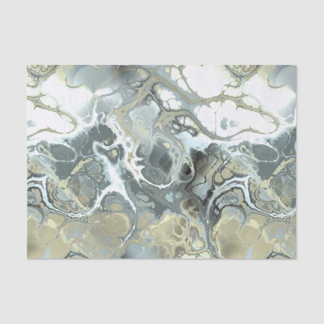 Papier Mousseline Texture fluide Abstraite en pierre de marbre gris  (Recto)