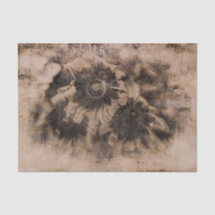 Papier Mousseline Texture sépia antique rustique vieille florale