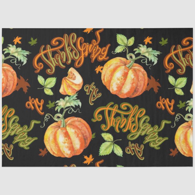 Papier Mousseline Thanksgiving Citrouille Series Design 44 (Recto)
