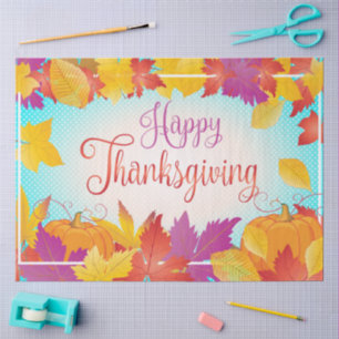 Papier Mousseline Thanksgiving Holiday Fall Maple Feuilles RETRO déc