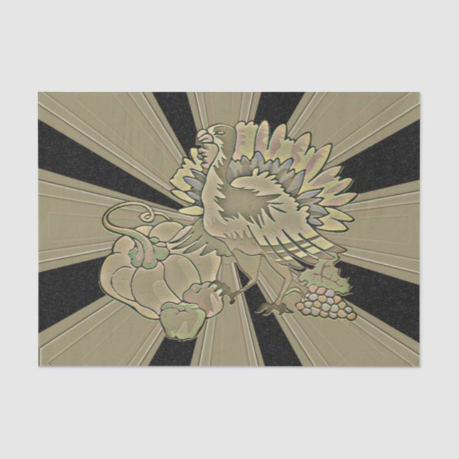 Papier Mousseline Thanksgiving Turquie sculpté - (Recto)