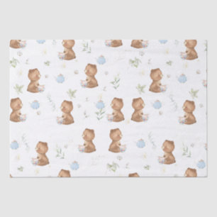 Papier Mousseline Thé de thé Nounours mignon pour deux découpage